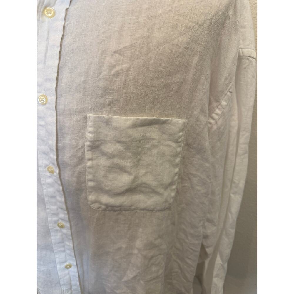 BANANA REPUBLIC White Irish Linen Buton Down Casual Shirt Top Men XL - Picture 3 of 7
